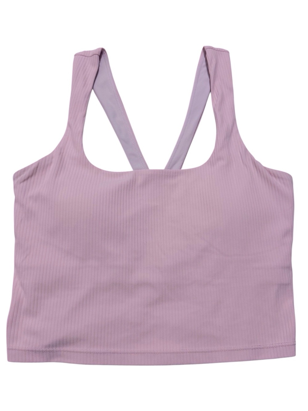 YUNOGA Longline Sports Bra Square Neck Ribbed Yoga Bra Workout Crop Tank Small